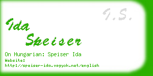 ida speiser business card